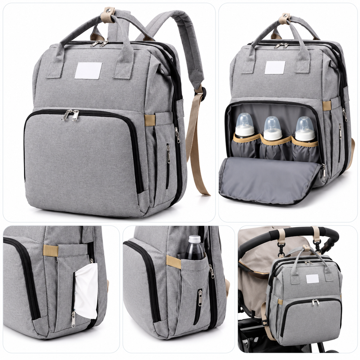 NestlyBag™ 2 in 1 Diaper Backpack