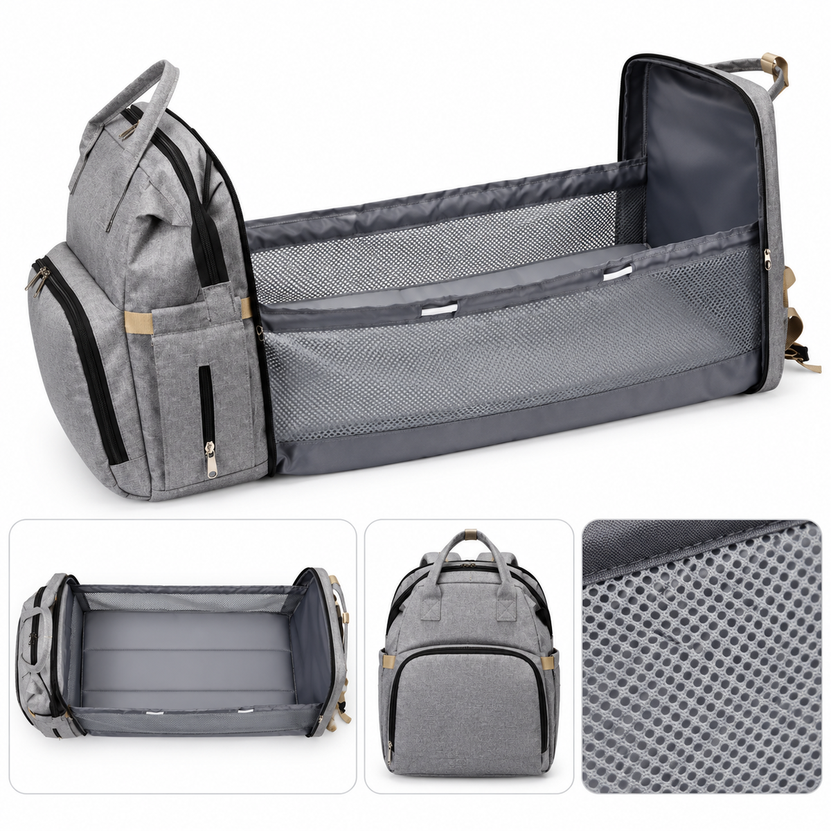 NestlyBag™ 2 in 1 Diaper Backpack